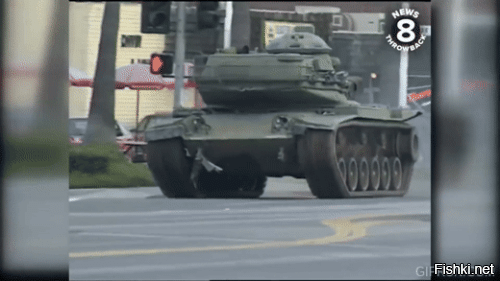 Житель города Сан-Диего (США) Шон Нельсон угнал танк М60