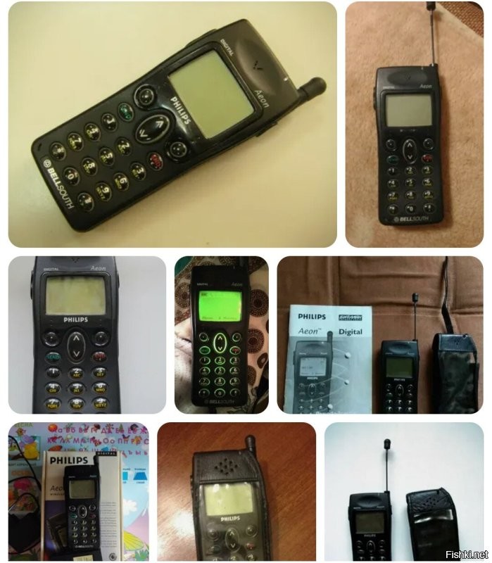 Я себе первую мобилу, в 1998 году купил. 
Филипс Аэон. Ещё даже не GSM. 

Тот ещё "пульт от телевизора" был.
