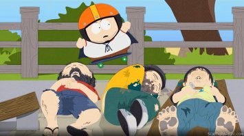 Да они опять чёто изобретают хотя было уже в Южном парке. 
Надо просто через них перепрыгнуть на скейтборде.