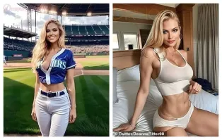 Странная баба в джинсах.Это не пиписька у неё там торчит?