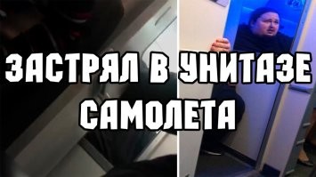 а наш то,сын художника.и то круче,застрял в туалете самолета)