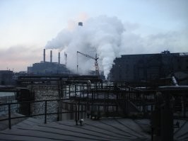 Кокс имеет некоторый блеск(особенно игольчатый),поэтому может казаться,что имеет серый оттенок.Однако, измельченный кокс дает радикальный черный цвет. 
Если че, серый цвет имеет графит.
 Для примера - цех,где перерабатывается кокс.