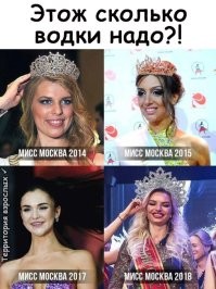 Все эти конкурсы "красоты" , "талантов" давно уже конкурсы толщины кошельков и глубины связей, папиков (или родственников) этих дам.  
Не знаю, кто на серьёзных щах идёт смотреть такое или болеет за кого-то. Мне кажется, что подобные мероприятия проводятся где-то в закрытом формате, при пустом зале, чисто ради того чтоб фото выложить, мол была выставка "для собак", и я там участвовала, а не просто мне муж медаль с выставки купил.
Вот кому интересно на  это идти и смотреть? Разве что тем кто заплатил.. тогда б и объявляли:

 - "На подиум выходит конкурсанта Тамара, жена владельца ООО "Никель-Откат Групп", за ней следует Елена, дочь губернатора Пермского края и завершает процессию Яна, любовница депутата депутата из партии Единая Россия,  и чуть не забыли - вон запыхавшись, бежит тряся щеками, дочка Алсу.. мы не помним как её зовут, но она в каждой .опе затычка, так что встречаем с аплодисментами всех участников, ведь не зря их близкие скинулись такими деньгами.. И сейчас будут скидываться ещё больше, каждый раунд, чтоб понять кто всё таки победит! :)

Такой конкурс я б посмотрел,  это  хотя бы весело.