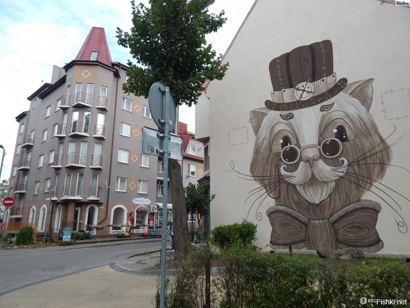 В нашем маленьком городе тоже много настенной рисовальни. В основном с котами. И эти росписи тоже вполне официальны и согласованы с руководством нашего города.