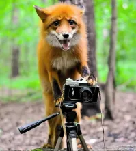 Прямо "крик души" во взгляде!
 Вместо "цифровика" Зенит подсунули. Лиса не сможет плёнку провернуть, у неё же лапки!