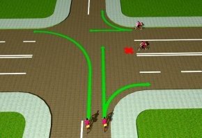 Непонятно нафига велосипедист попёрся на пешеходный переход?