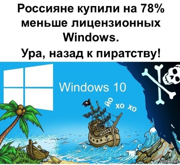 Слово "купили", как-то не в тему статьи о пиратстве. Не находите? И вообще, что, кто-то ещё покупает Windows, если его можно скачать где угодно?