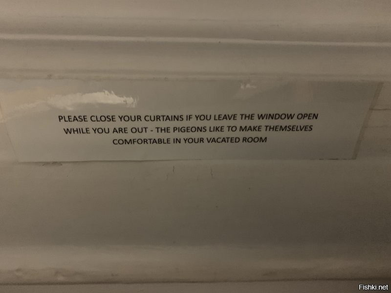 В отеле в Exmouth было такое предупреждение