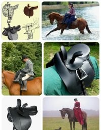 Не, просто в длинном платья, как обычно не сядешь, вот сидели боком. Седла специальные. 
Быстро так особо не поедешь. 
Все удары на задницу и, соответственно, на позвоночник. 
Всадник больше "на ногах" скачет, опираясь на стременах. 
Сидеть можно только если шагом. 
Ну это если себя хоть немного жалко. :)