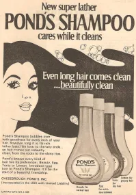 В детстве, которое пришлось на 70-80 годы я носила длинные волосы. Проблема ухода стояла очень серьезно, потому, что, начиная с 80-х дефицит шампуня только увеличивался. Купить болгарский, польский шампунь было большой удачей. 
При этом в разных городах ситуация могла быть разной. В Омске было трудно купить шампунь, а в поездке в Москву в 1986 я увидела, что в столице такой проблемы нет. 
На фото то, чем пользовалась лично, в 80-е. Не все варианты, конечно.