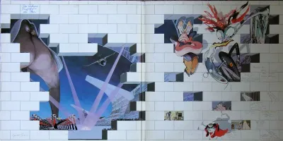 Двойной винил Pink Floyd "The Wall", на развороте жопа с глазами! В 1980-м году, мой двоюродный брат, купил такой за 300 рублей! Долги раздал к похоронам Брежнева...