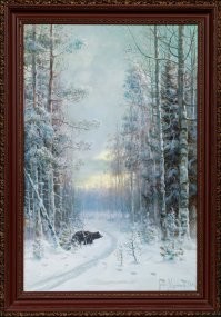 Что вы имеете в виду под словосочетанием "при монтаже на стену"? Картины, доставшиеся мне в наследство, преимущественно конца XIX, начала ХХ века, были приобретены моим прадедом, в основном у авторов, и они просуществовали всю свою историю именно в этих рамах. Прадед был высокопоставленным инженером на железной дороге, за пару лет до войны его отправили в командировку на Турксиб, откуда он уже не вернулся, а коллекция осталась. Большую часть продали в блокаду, ради еды, но даже до меня дошло три работы Платонова, ещё несколько работ небольшой художественной ценности, включая пробы пера самого прадеда, который тренировался на копиях работ других художников. Не знаю, были ли эти работы в его коллекции, и были проданы в блокаду, но оригинал его копии мне показали в аукционном каталоге за завидные деньги. Но без него уже не кому было заниматься состоянием картин, и никто ничего уже не менял. А самой ценной картиной, дошедшей до меня, была работа художника, который подписывал свои работы: .......
  А-а-а! Я её нашёл!!! Вот моя картина, но уже в другой раме. Полез искать, где он "еръ" ставил в своей подписи, и нашёл! Случайно! Картинка не передаёт всей красоты. Он (подписывался Графъ Муравьевъ, хотя графом не был, зато был мужем девицы Комиссаржевской, которая, застукав его со своей сестрой, развелась, и решила стать актрисой, в чём и преуспела) писал свои картины акварелью, но при этом как бог владел технилессировки, даже спустя 100лет после написания, я восхищался тем, что снег на картине искрится! Извини, накатило! Это ещё детские воспоминания, когда из красок отблёскивала только серебрянка, снег на соснах этой картины действительно искрился, и мелкий я, стоя на стульчике, любил разглядывать его под разными углами.
  Так вот. Когда картина столько времени находится без ухода, в одной раме, в щель между полотном и рамой набивается столько пыли и жира, что они срастаются между собой. И, чтобы их разъединить, жертвуют рамой изначально, ради сохранности полотна. Гипс, при попытке вытащить из него рамку с полотном, всё равно растрескается и осыпется. Есть ещё нюансы, если картина долгие годы была под стеклом, она тупо прилипает к нему, и тут, если картина ценная, то это целая спецоперация, а если нет, то либо как есть продавать, либо в помойку. Сохранять как ценность будут только рамы самых знаковых картин, и то, если их можно реставрировать без особых проблем. Как уже упоминал раньше, выяснилось что есть знакомые и в среде реставраторов, а у них есть друзья-однокурсники среди сотрудников отдела художественной экспертизы Русского музея. Но им не известно ничего про сохранение образцов оригинальных рам, реставраторы работают в основном по фото.
  P.S. Вот теперь, когда мы выяснили, что вы свои домыслы приводите как аргументы, дальнейший спор действительно бессмысленен.