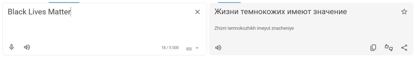 Автор, Black Lives Matter переводится как "Жизни чёрных ВАЖНЫ", а не "равны".
Вводим в Гугл-переводчик и получаем дословный перевод.