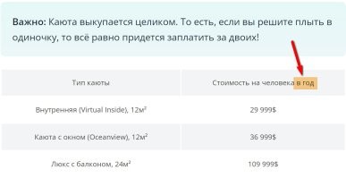 Ну, автор. Ну, нагородил кучу-малу!
По содержанию статьи можно предположить, что тётка каталась бы 3 года в кругосветке всего за 32 тысячи баксов, в то время как средняя годовая зарплата в 2023 году в США составляет 51 000-53 500 долларов:

А это на 32 тысячи аж ТРИ года!
Короче, пришлось лезть самому в Интернет за подробными деталями. 5 секунд и инфа добыта:
 - указан МИНИМАЛЬНЫЙ ПЕРВОНАЧАЛЬНЫЙ ВЗНОС в 45 000$ для тех, кто будет в круизе ВСЕ ТРИ года!!! Но первоначальный взнос означает, что это НЕ ВСЯ стоимость, а часть для бронирования места! Откуда автор выкопал 32 тысячи, не понятно.
Далее:
 - здесь все схемы маршрутов, цены на каюты и услуги которые входят в систему "всё включено" (честно сказать там дохрена всего, что можно вообще с корабля не сходить на экскурсии)
А теперь обратите внимание на скрин из первой ссылки, где указаны цены за поездку в каюте с одного человека В ГОД! Самая дешёвая - 29 999$. То есть на самом деле дамочка оплатила лишь ГОД путешествия по определённому маршруту (там круиз поделен на маршруты, это есть во второй ссылке).
НО! Автор данной статьи нам про это не указал и поэтому по содержанию статьи всё выглядит так, как будто она отдала эту сумму ЗА ТРИ года.
Конечно у многих возникнут вопросы.