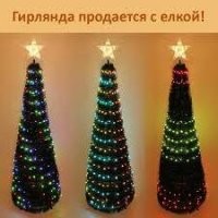 Я елки со светодиодами лет 20 назад видел.. И оптоволоконные давно уже были, и прямо из гирлянд скрученные..
