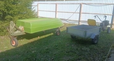 Да уж, крепления колёс... 

У нас так тележка для лодки сделана. 
Ну дык там до пруда 150 метров довезти.