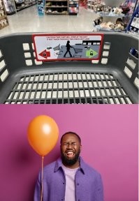 В этой тележке есть датчик, который не позволит ей проехать мимо кассы