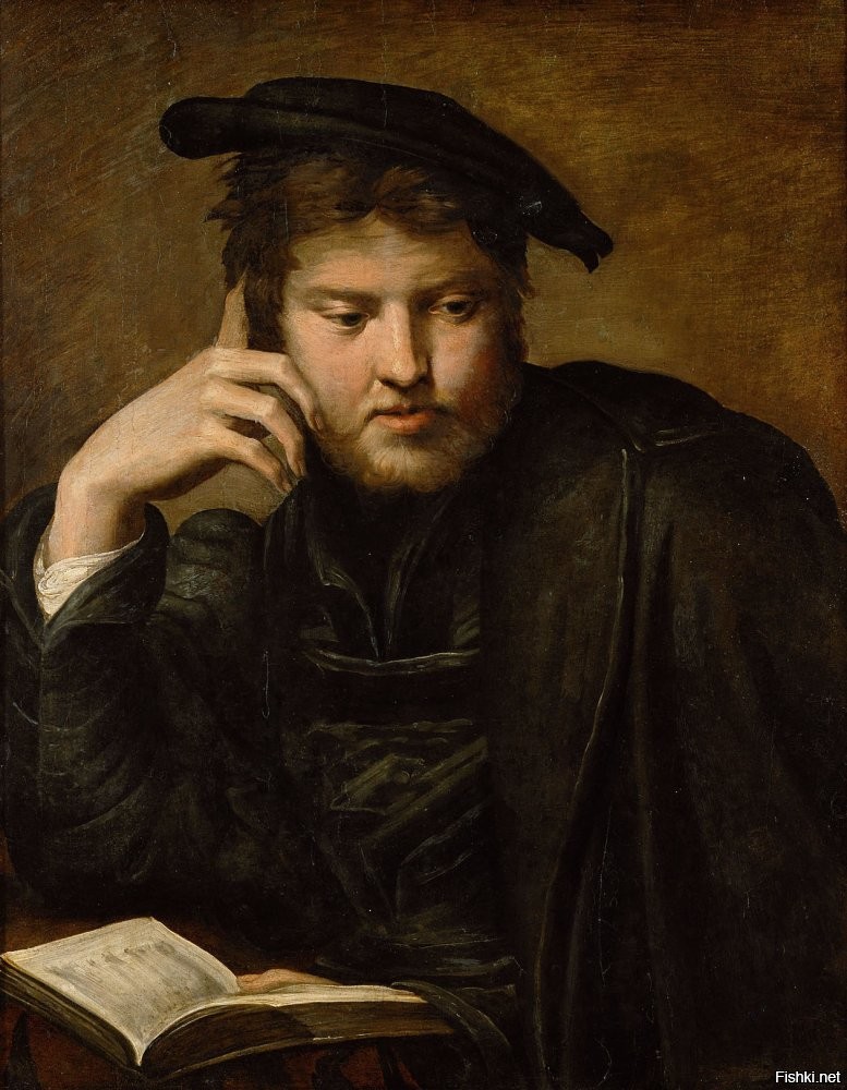 Франческо Маццола - "Мужчина держащии книгу", 1529 г.