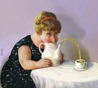 Сидела женщина скучала?