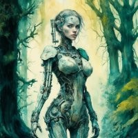 Дак и лица похожие тк одна модель использована одна и настройки ИИ не менялись .. вот мои творения  - модель одна ... но вот настройки и стили ИИ в разных картинках менялись ))