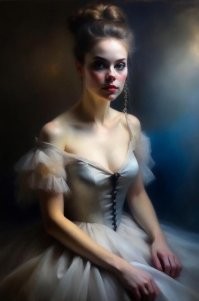 Дак и лица похожие тк одна модель использована одна и настройки ИИ не менялись .. вот мои творения  - модель одна ... но вот настройки и стили ИИ в разных картинках менялись ))