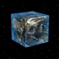 Есть не только квадратная, но ещё Земля-тор и Земля-пирамида, и Земля-додекаэдр. Про плоскую вообще молчу. Так что фантазия у людей безгранична