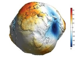 Форма Земли без морей и океанов