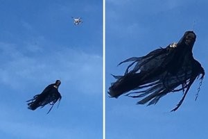 Ну если там полно пуганых селюков, которые мозгами застряли в средневековье, то надо купить дрон и чучело,  намазать его люминесцентными красками, добавить 2 диода красного цвета в глазницы и гонять по вечерам над нужным селом пару вечеров.. А потом уже приезжать и проводить обряды по изгнанию нечести и брать со всей общины нехилый куш.
Будет куда прибыльней, чем просто спать в помещениях.