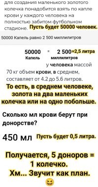 Хм... А там с каплями и количеством золота в них, нет ошибки? 
А то: