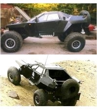 Ну... Слишком жёсткая шина, это не всегда хорошо. 
Она не плющится под весом машины, значит пятно контакта не увеличивается при стравливании. 

Понятно дело, шина многослойная, от тяжелого грузовика на относительно лёгком пикапе. 

Бедлоки это хорошо. 

По сути, взяли мосты от шишиги (на Садко - те же мосты). 
Поставили колеса от Урала и мощный дизель. 
Сверху лёгкий кузов. 

Воткни этот дизель на шишигу, будет практически тоже самое. 

Ничего новационного, в этой машине не показали. 
Таких самоделок немало. 
Есть и на независимой подвеске, от того же БТР. 
Умельцев у нас хватает. 

А вот с оформлением по закону, таких автомобилей, большие проблемы. 
Очень сильно крылья подрезали самодельщикам. Увы.