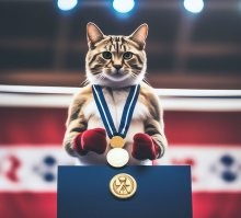 Напряжённый поединок кота и яйца