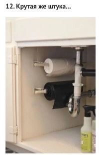 Нет, не крутая. Чтобы оторвать пакет, нужно садиться на корточки, залазить под раковину, одной рукой держать рулон, второй отрывать. Либо доставать рулон на свет божий и отрывать. А если доставать, то не проще ли держать в ящике под рукой?