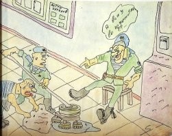 Мы кальки с дембельского альбома всем полком переводили. Причем это каждые полгода делалось..