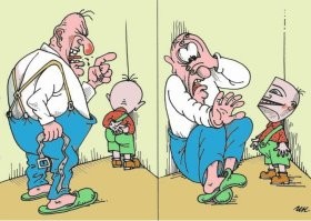 Может его углы пугают? Травма детства.