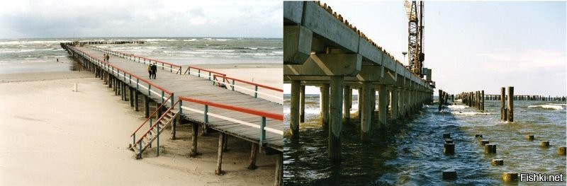 А мост переделан лет 20 назад...
 фото с корабликом конца 80-х...
Слева - было, справа - ...