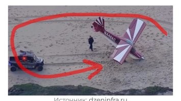 Где он там перевернулся? 
Тем более, несколько раз. 

Посадил самолёт. 
Развернулся, но зарылся шасси в песок. Скапотировал. 
Повреждений минимум, скорее всего.