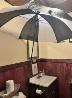 Мастер придёт завтра утром, никто паб не закроет из-за капели в дамском туалете))))