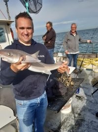 Сам ты пескарь :) это Кунья акула  из северного моря .  Вот фотки ноябрьские из нашего альбома . Этот улов был примерно в 15 милях от берега и вообще шли не за акулами а за треской и камбалой :) но эти всегда попадаются .