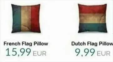 По поводу флагов не знаю, но подушки у них грязные.