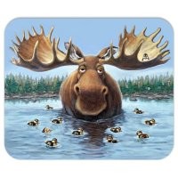 Автор видимо мальца ошибся, лось ныряет под воду в поисках водорослей.