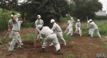 Кузнец учит подмастерья - я сейчас положу на наковальню заготовку и когда кивну головой, то бей по ней кувалдой... Так в деревне появился новый кузнец...
