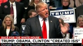 «Там много лгунов. Они создали ИГИЛ, Хиллари Клинтон создала ИГИЛ вместе с Бараком Обамой»,   сказал Трамп, выступая в городе Билокси (штат Миссисипи).

Игил и бурусма - лишь инструменты в руках отъявленных негодяев давно заслуживших по персональному альпенштоку...