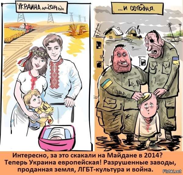 Картинка слева – это, скорее, Украина времён СССР.