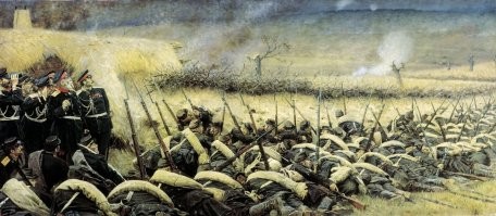 Были такие фуражки в русской армии в период царствования императора Александра II-го. Вот пример: Верещагин "Перед атакой, Под Плевной".