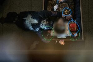 Там ещё Кола, пакет молочка... Короче передачку для Бандеры доставляет парень.