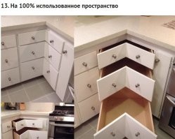 В большинстве - херня. Столик бы прикупил,но даже боюсь представить сколько стоит.
 И да, по законам геометрии,в столе всё равно останется пустое неиспользуемое пространство,также,как и с перпендикулярными ящиками. 100% однозначно быть не может.