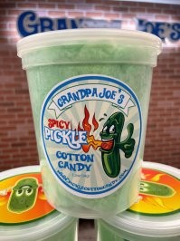 А можно так: острая сладкая вата со вкусом маринованных огурцов.