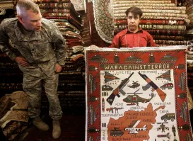 Раздобудь к утру ковер – Шитый золотом узор!.. 
Государственное дело, – Расшибись, а будь добер!
 Чтоб на ем была видна, Как на карте, вся страна, 
Потому как мне с балкону Нет обзору ни хрена!