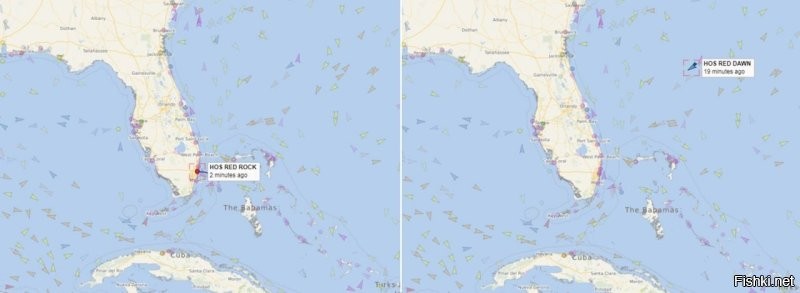 Какими маршрутами добирались до столицы Кубы фр «Адмирал флота Советского Союза Горшков» и апкр «Казань», широкой общественности не известно.
Как уже сообщалось ранее, для поиска и слежения за ними Пентагон отрядил несколько многоцелевых атомных субмарин из состава 2-ой группы пл ВМС США.
Среди них были апл «Вашингтон» (USS Washington), апл «Хайман Риковер» (USS Hyman Rickover) и апл «Пасадэна» (USS Pasadena).
И «совершенно случайно» вчера – сегодня в районе поиска засветились два зафрахтованных ВМС США судна, оборудованные мобильной контейнерной версией гидроакустической системы противолодочного наблюдения с буксируемой антенной решеткой SURTASS-E (Expeditionary SURTASS).
Судно «Ред Рок» (HOS Red Rock) действовало между восточным побережьем Флориды и северными Багамскими островами, и сегодня ночью прибыло на стоянку в порт Эверглейдс. А судно «Ред Дон» (HOS Red Dawn) маневрировало в 270-ти милях к востоку от ВМБ Мейпорт.
Так что все было по-взрослому…