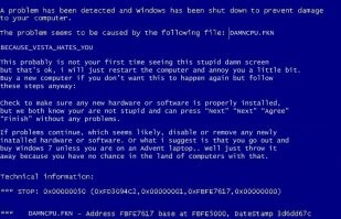 Пфф современный синий экран смерти еще постараться увидеть нужно. Вот настоящий страшный экран и видели мы его раньше часто ))